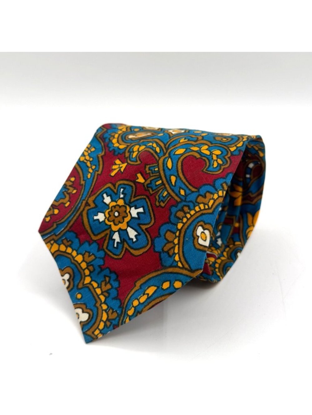 Vintage Multicolor Arabesque Paisley Funky Retro Pattern Tie 53" x 3.5"